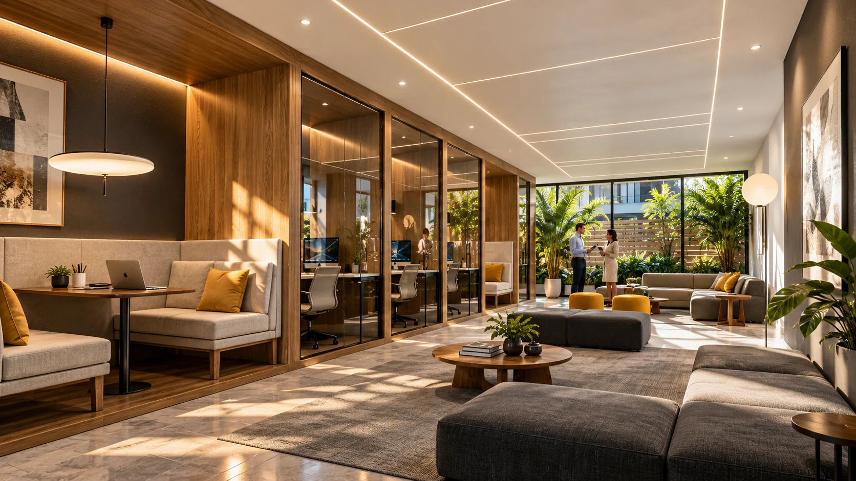 Espacio de coworking moderno y acogedor